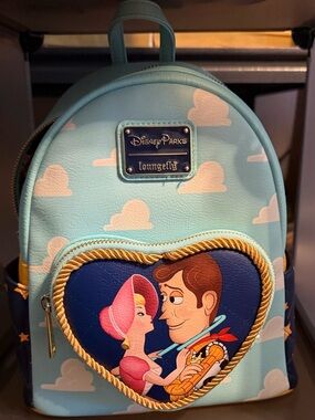 Disney Light Blue Toy Story Jessie & Woody Heart Mini Backpack